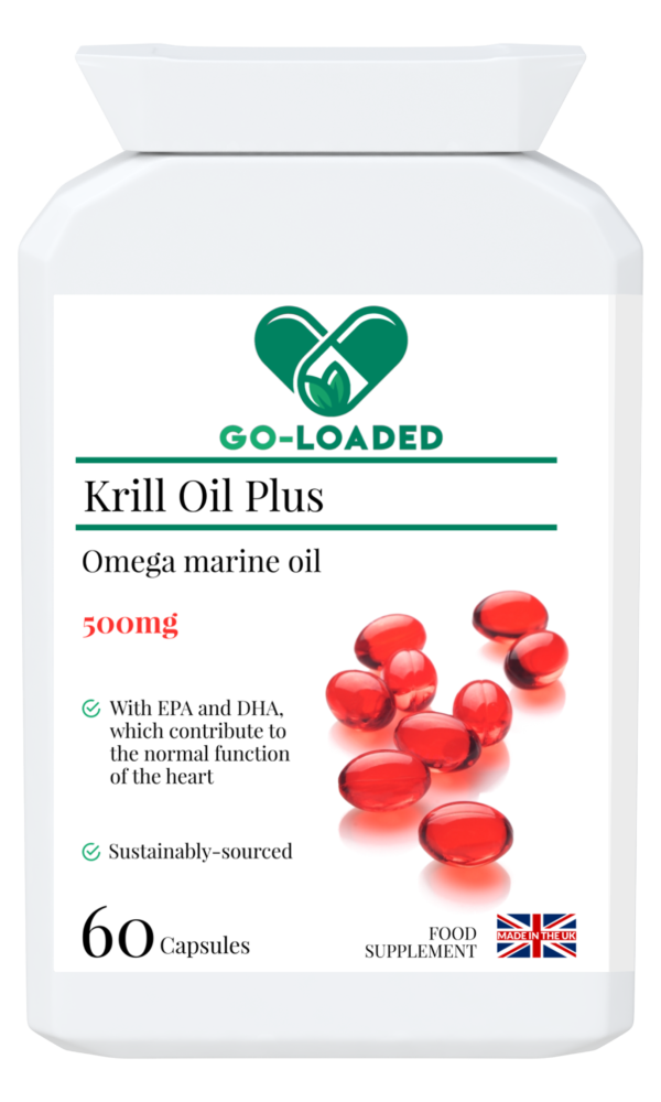 front view of krill oil bottle